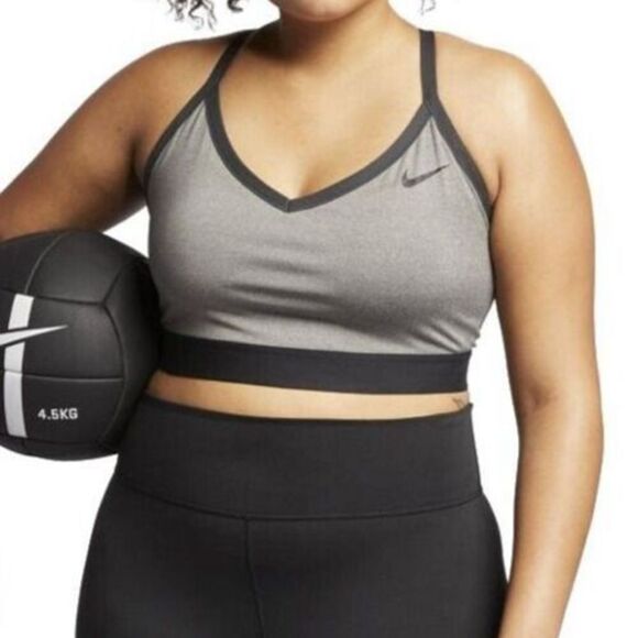 Nike BQ0974 091 Women's Indy Plus Sz 2XL Gray Dri-FIT Light Support Sports Bra - Picture 5 of 6